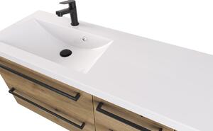Szafka z umywalką typu loft 120 2SZ D L ATH DC MAT - Drewnodekor mat- Uchwyt Czarny Mat