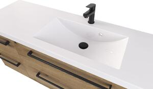 Szafka z umywalką typu loft 140 SZ/D ATH DC MAT- Drewnodekor mat - Uchwyt Czarny Mat