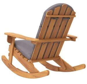 Fotel bujany adirondack z poduszkami, lite drewno akacjowe