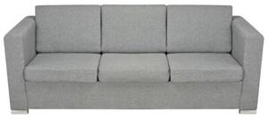 Sofa 3-osobowa, tapicerowana tkaninÄ , jasnoszara