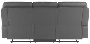 Sofa rozkładana dla 3 osób ekoskóra nowoczesna grube siedzisko czarna Bergen Beliani