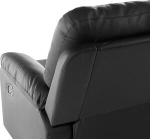 Sofa rozkładana dla 3 osób ekoskóra nowoczesna grube siedzisko czarna Bergen Beliani