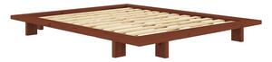 Łóżko dwuosobowe z litego drewna sosnowego bez zagłówka ze stelażem 140x200 cm w kolorze terakoty Japan – Karup Design