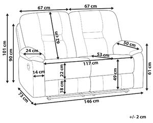 Sofa rozkładana dla 2 osób ekoskóra nowoczesna grube siedzisko czarna Bergen Beliani