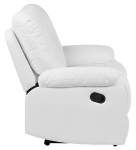 Sofa rozkładana dla 2 osób ekoskóra nowoczesna grube siedzisko biała Bergen Beliani