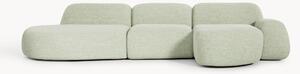 Narożna sofa modułowa Bouclé z szezlongiem Wolke (4-osobowa)