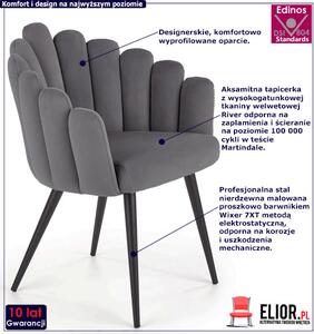 Szare eleganckie tapicerowane krzesło glamour S7-K07