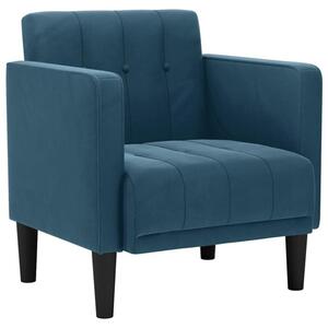 Sofa fotel z podÅokietnikami niebieski 53 cm aksamit