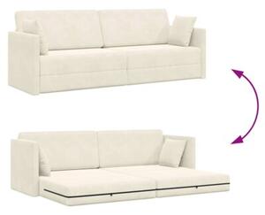 Sofa podÅogowa z funkcjÄ spania kremowy 213 x 70 x 77 cm
