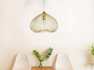 Metalowa lampa wisząca złota owalna industrialna kuchnia salon Tordino Beliani