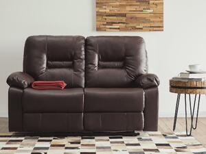 Sofa rozkładana dla 2 osób ekoskóra nowoczesna grube siedzisko brązowa Bergen Beliani
