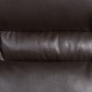 Sofa rozkładana dla 2 osób ekoskóra nowoczesna grube siedzisko brązowa Bergen Beliani