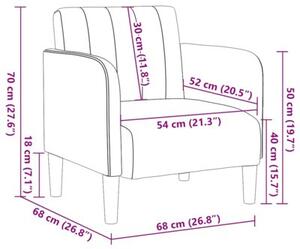 Sofa fotel z podÅokietnikami ciemnoszary 54 cm aksamit