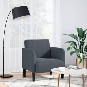 Sofa fotel z podÅokietnikami ciemnoszary 54 cm aksamit