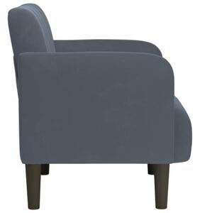 Sofa fotel z podÅokietnikami ciemnoszary 54 cm aksamit