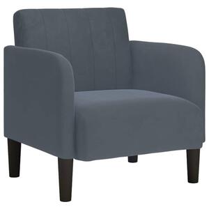 Sofa fotel z podÅokietnikami ciemnoszary 54 cm aksamit