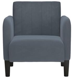 Sofa fotel z podÅokietnikami ciemnoszary 54 cm aksamit