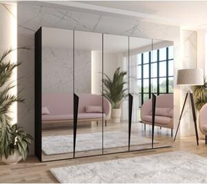 Szafa uchylna otwierana Piano 1 250 wys. 202 cm czarny + u. czarny