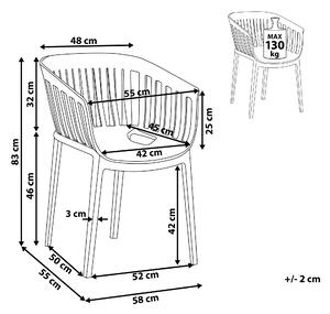 Nowoczesne krzesło do jadalni na zewnątrz, syntetyczne beżowe, sztaplowane Dallas Beliani