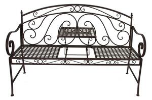 Czarna metalowa ławka ogrodowa Saket – Garden Pleasure