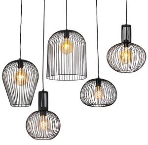 Zestaw 5 designerskich lamp wiszących czarnych - Wires Oswietlenie wewnetrzne