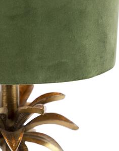 Lampa stołowa art deco klosz welurowy zielony 25 cm - Areka Oswietlenie wewnetrzne
