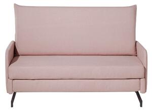 Rozkładana sofa do spania dla 2 osób tapicerowana poliester różowa Belfast Beliani