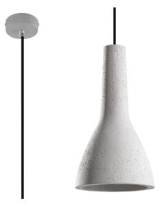 Jasnoszara lampa wisząca z betonowym kloszem ø 17 cm Mattia – Sollux