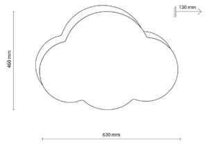 TK Lighting Lampa sufitowa Cloud, beżowa, długość 63 cm, tekstylna, chmurka, E27