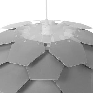 Lampa wisząca okrągła plastikowa geometryczna szara duża Segre Beliani