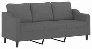 Sofa 3-osobowa, ciemnoszara, 180 cm, tapicerowana tkaninÄ