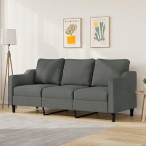 Sofa 3-osobowa, ciemnoszara, 180 cm, tapicerowana tkaninÄ