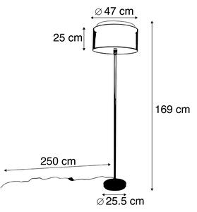 Lampa podłogowa czarna klosz biało-czarny 47cm - Simplo Oswietlenie wewnetrzne
