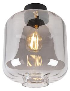 Designerski Plafon / Lampy sufitowe czarny szkło przydymione - Qara Oswietlenie wewnetrzne