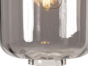 Designerska lampa wisząca czarna szkło przydymione 3-źródła światła 226cm - Qara Oswietlenie wewnetrzne