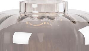 Designerska lampa stołowa czarna szkło przydymione - Qara Oswietlenie wewnetrzne
