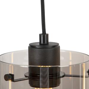 Designerska lampa wisząca czarna przydymione szkło 4-źródła światła - Dome Oswietlenie wewnetrzne