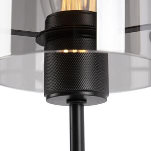 Designerska lampa stołowa czarna przydymione szkło - Dome Oswietlenie wewnetrzne
