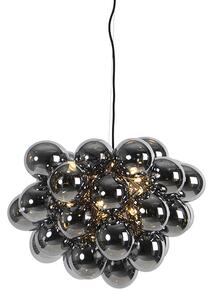 Designerska lampa wisząca czarna szkło przydymione 8-źródeł światła - Uvas Oswietlenie wewnetrzne