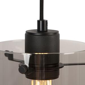 Designerska lampa wisząca czarna przydymione szkło 3-źródła światła - Dome Oswietlenie wewnetrzne