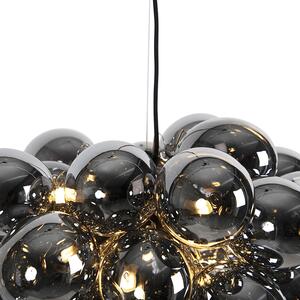 Designerska lampa wisząca czarna szkło przydymione 8-źródeł światła - Uvas Oswietlenie wewnetrzne