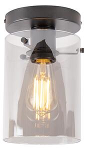 Designerski Plafon / Lampy sufitowe czarny przydymione szkło - Dome Oswietlenie wewnetrzne
