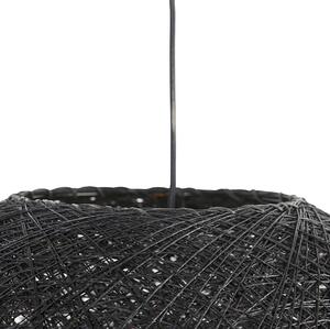 Rustykalna lampa wisząca czarna 60cm - Corda Oswietlenie wewnetrzne