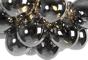 Designerski Plafon / Lampy sufitowe czarny szkło przydymione 4-źródła światła - Uvas Oswietlenie wewnetrzne