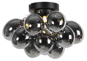 Designerski Plafon / Lampy sufitowe czarny szkło przydymione 3-źródła światła - Uvas Oswietlenie wewnetrzne