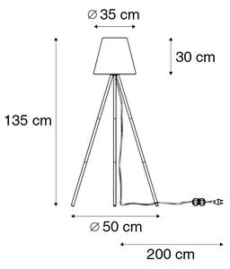 Zewnetrzna Nowoczesna zewnętrzna lampa stojąca trójnóg czarna klosz biały IP65 - Virginia Oswietlenie zewnetrzne