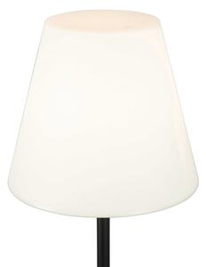 Zewnetrzna Nowoczesna zewnętrzna lampa stojąca czarna klosz biały 35cm IP65 - Virginia Oswietlenie zewnetrzne