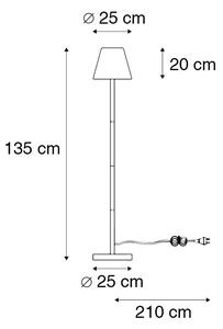 Zewnetrzna Nowoczesna zewnętrzna lampa stojąca czarna klosz biały 25cm IP65 - Virginia Oswietlenie zewnetrzne