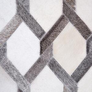 Prostokątny dywan skórzany 160 x 230 cm geometryczny wzór szary Aydin Beliani