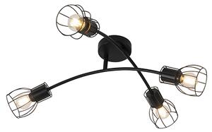 Nowoczesna lampa sufitowa czarna 60 cm 4-punktowa regulowana - Botu Oswietlenie wewnetrzne